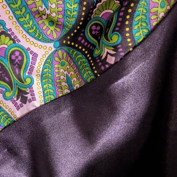 Laundry by Shelli Segal Silk Paisley Halter Midi Dress Size 12 Purple Green - Picture 11 of 12